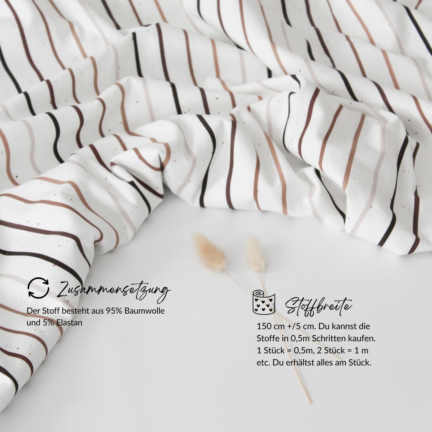 Vorbestellung French Terry Konfetti Stripes Coffee