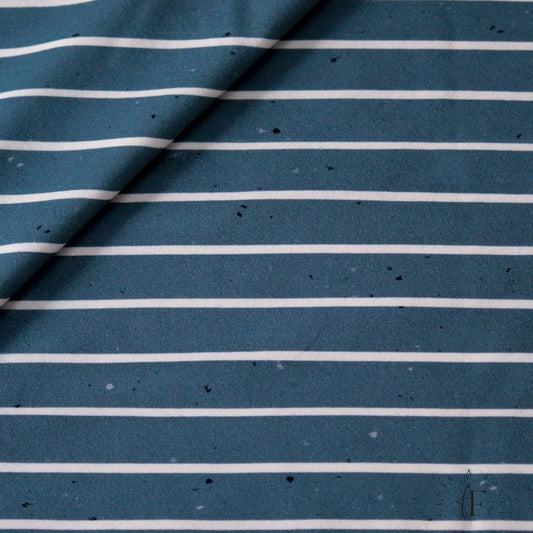 Vorbestellung French Terry Streifen blau