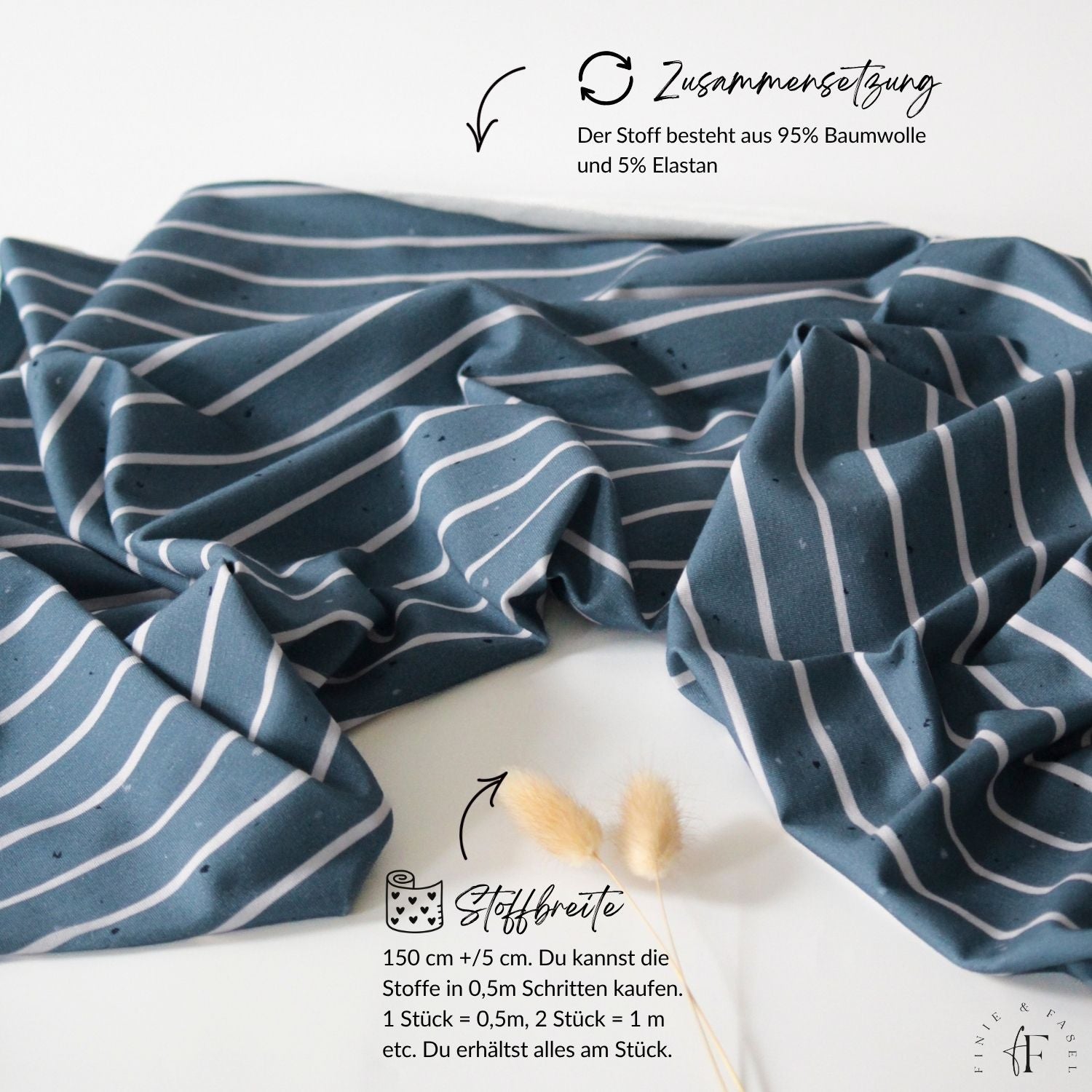 Vorbestellung French Terry Streifen blau