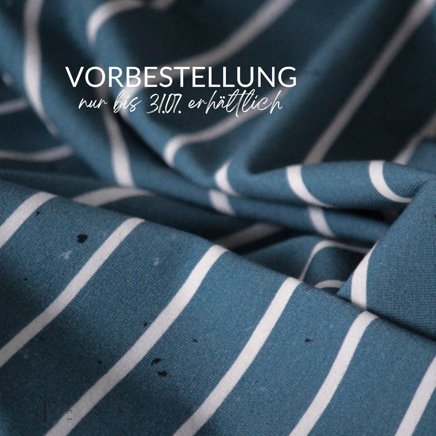 Vorbestellung French Terry Streifen blau