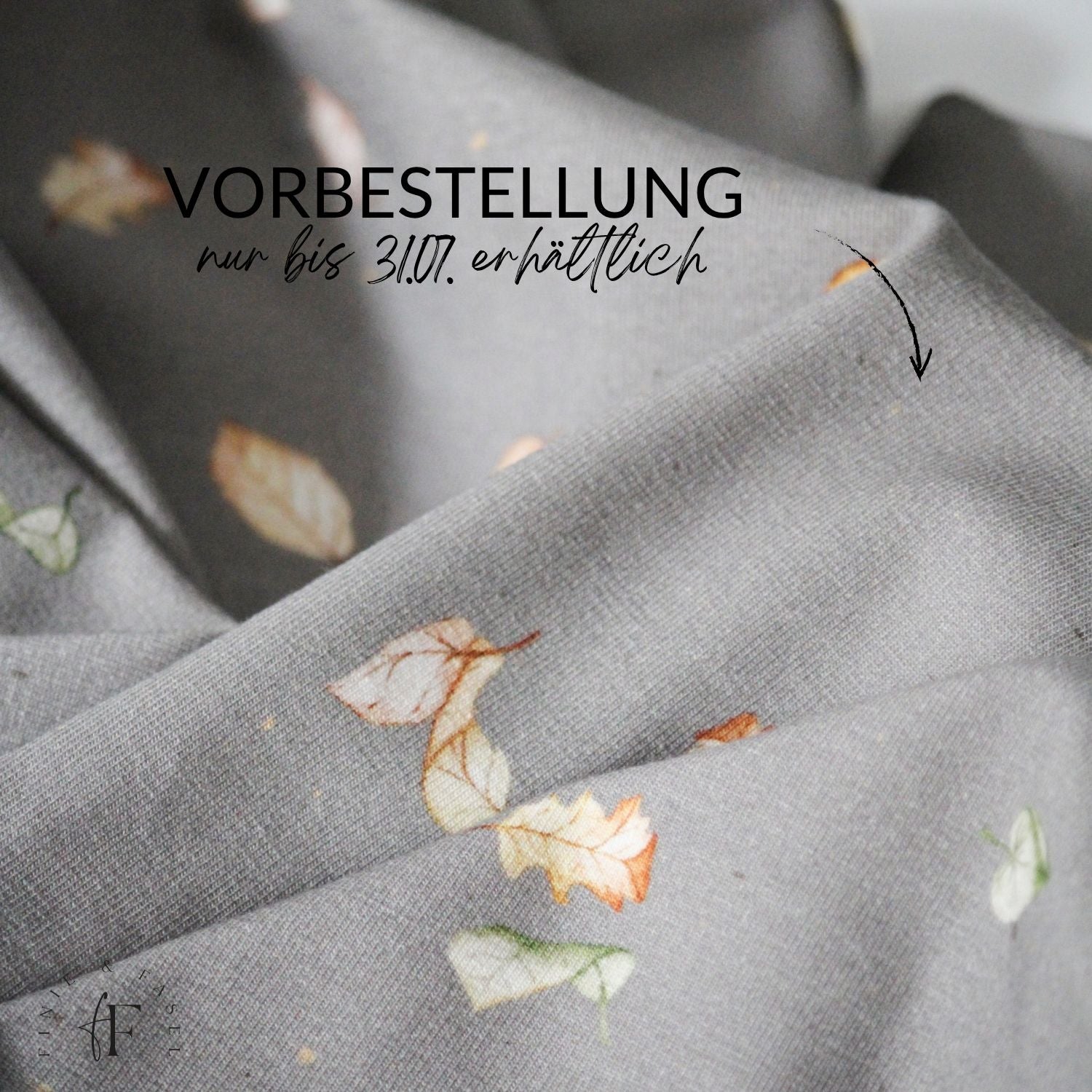 Vorbestellung French Terry Blätterzauber (dunkelgrau)