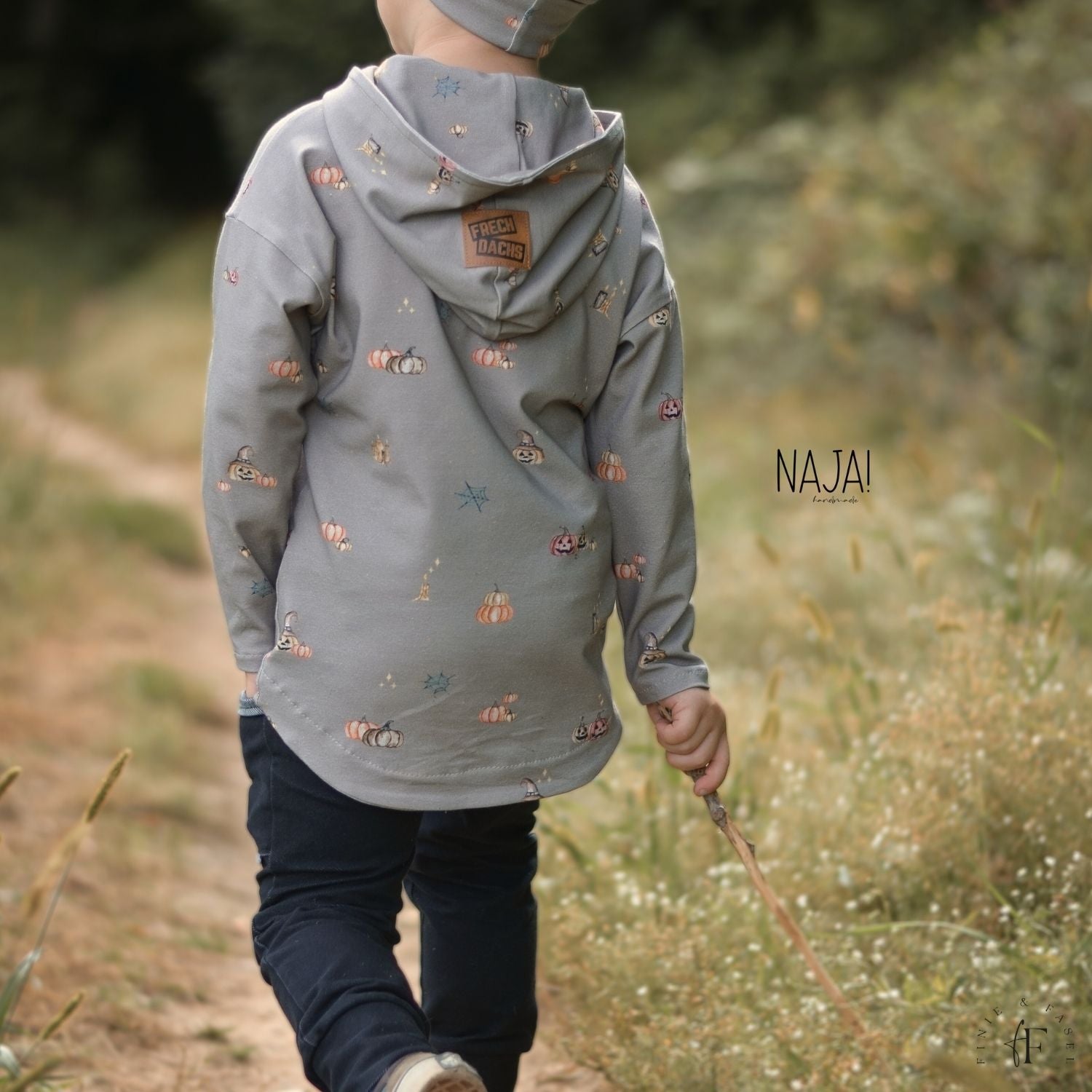 French Terry Halloweenkürbis (taupenbraun)