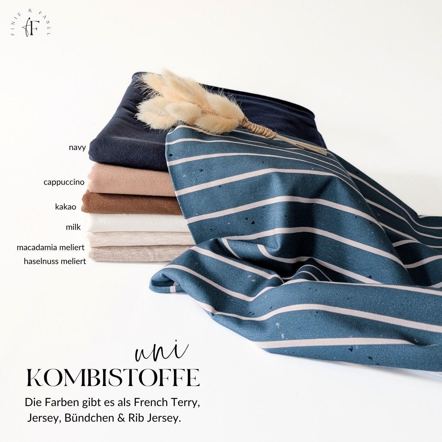Vorbestellung French Terry Streifen blau