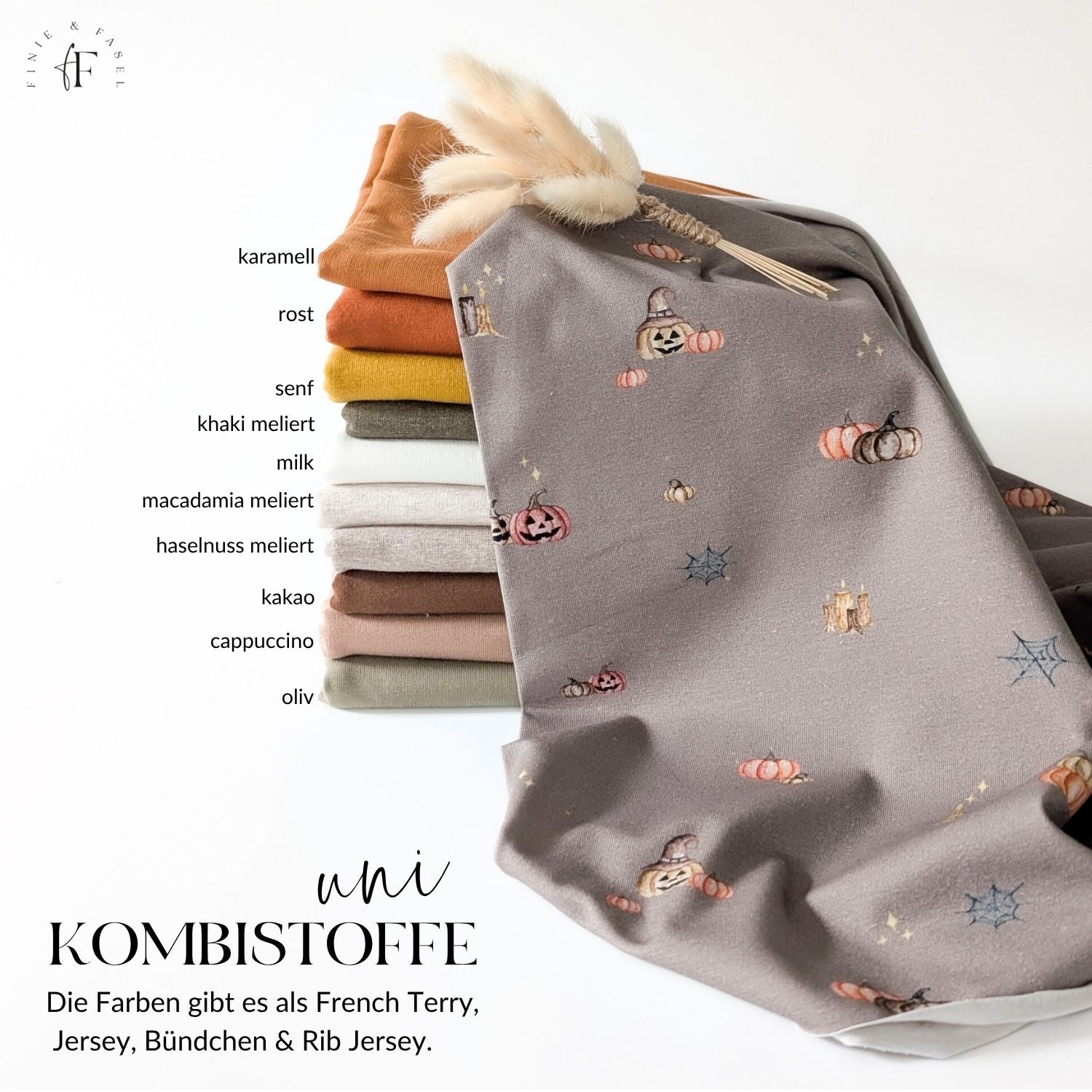 French Terry Halloweenkürbis (taupenbraun)