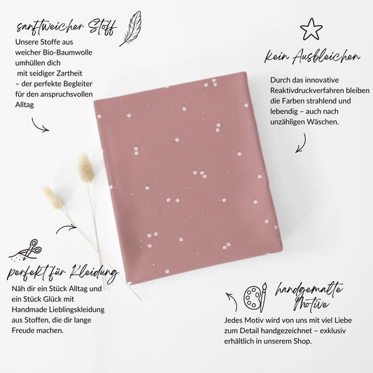 Vorbestellung French Terry Mini Blossom Rosa