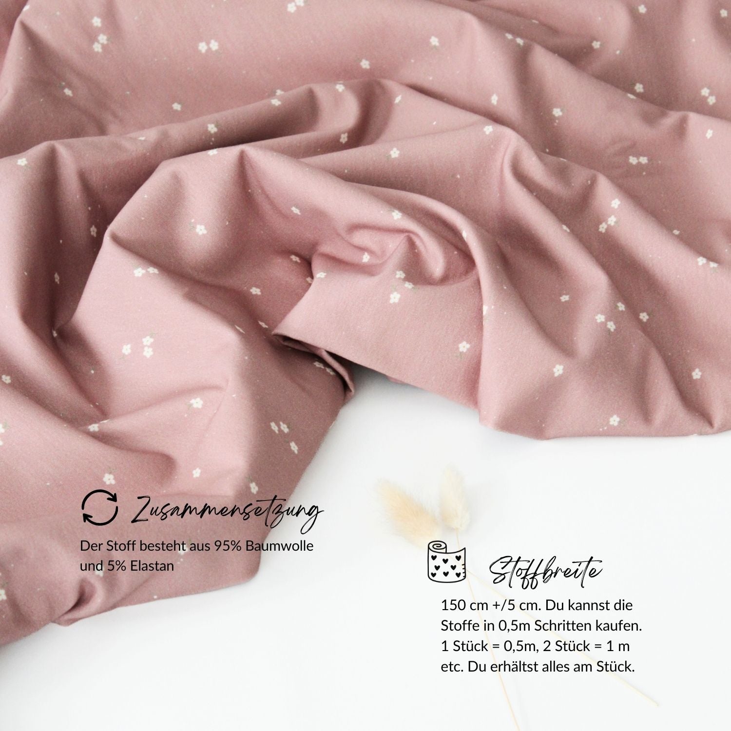 Vorbestellung French Terry Mini Blossom Rosa