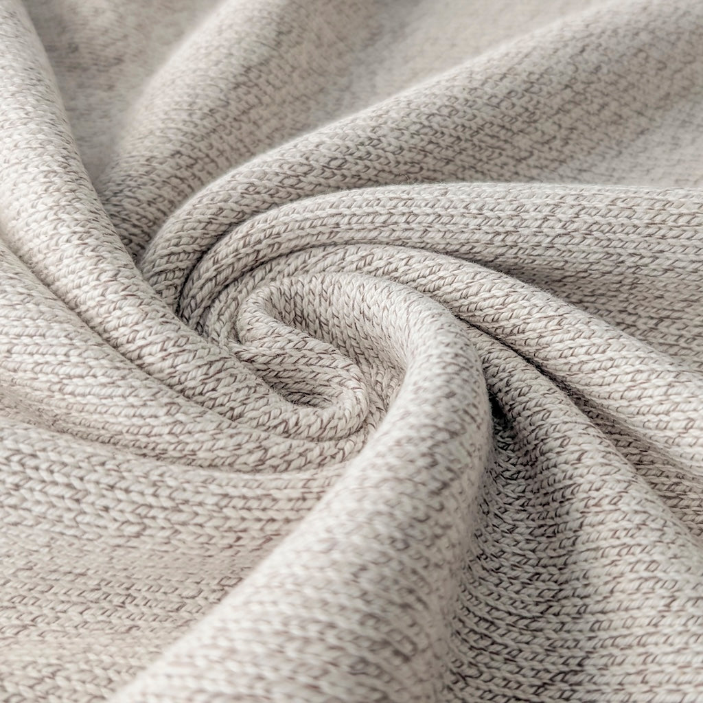 Baumwollstrick creme braun meliert