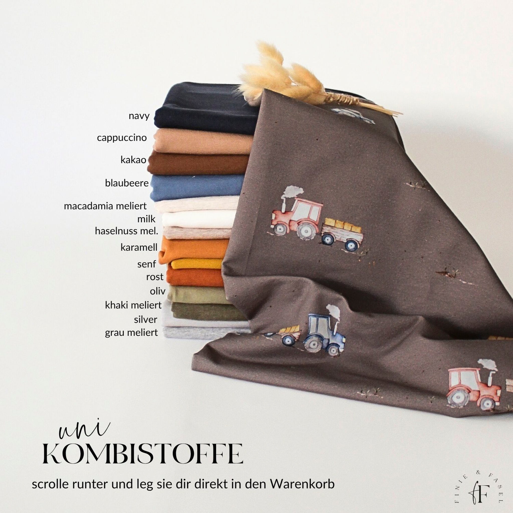 French Terry Treckerfahrt taupenbraun