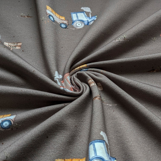 French Terry Treckerfahrt taupenbraun