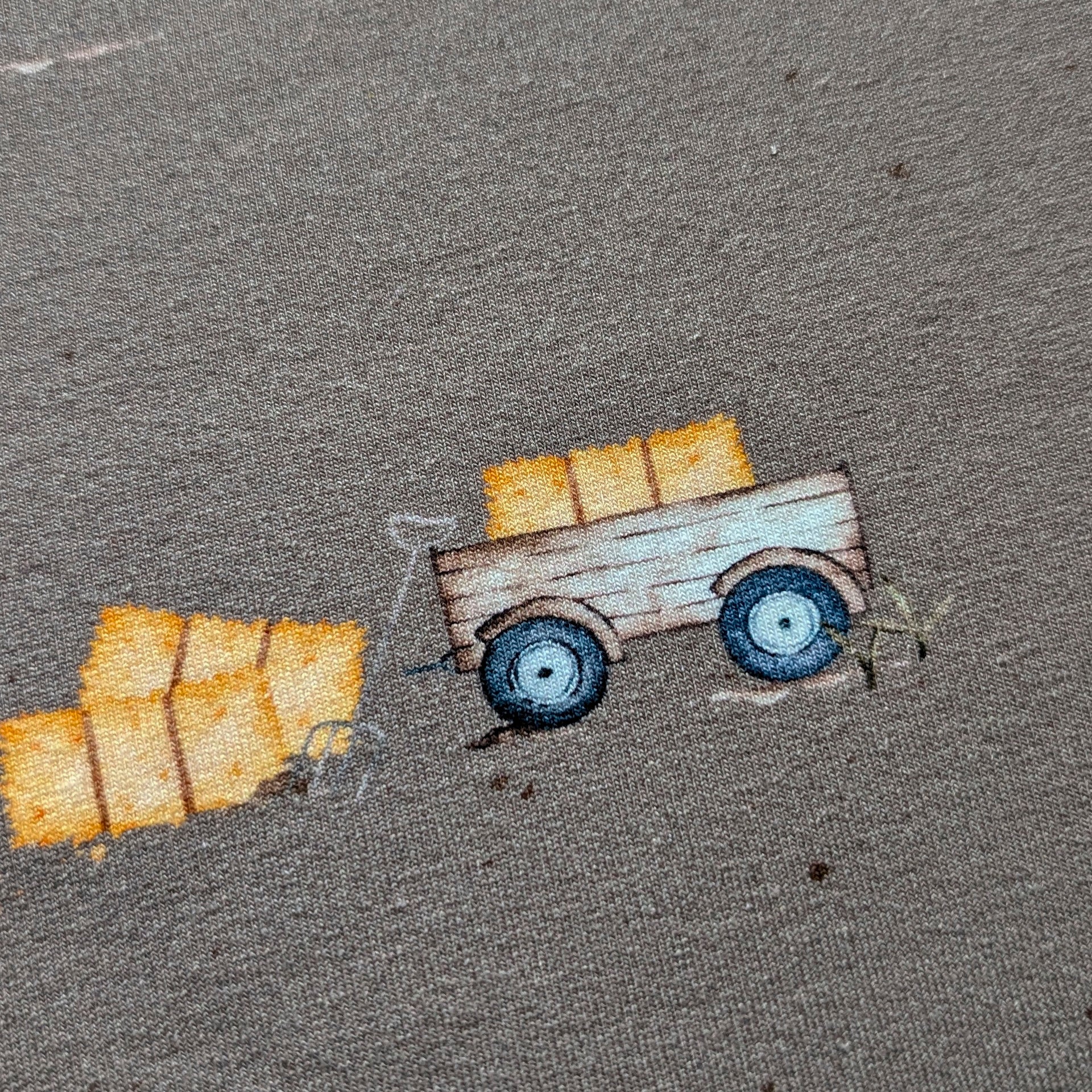 French Terry Treckerfahrt taupenbraun