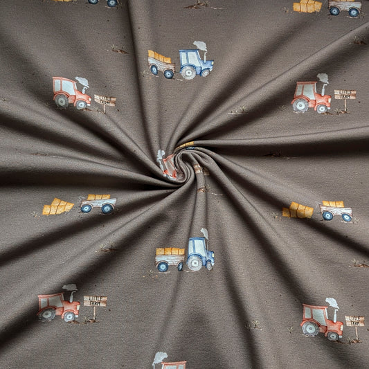 French Terry Treckerfahrt taupenbraun