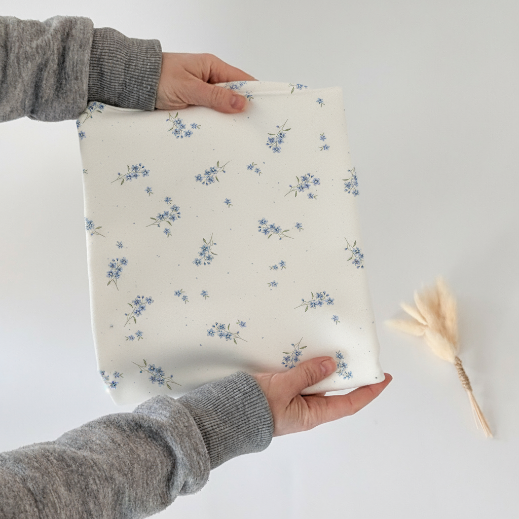 French Terry Vergissmeinnicht (Blumen)