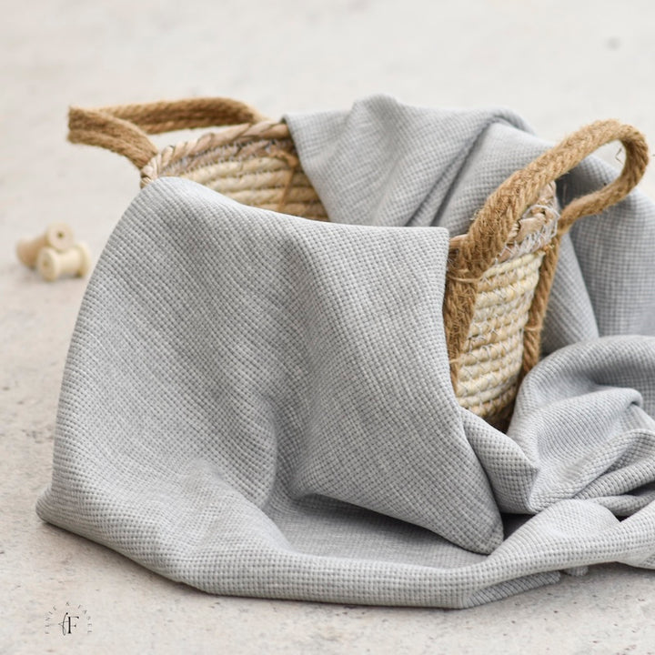 Waffeljersey Grau meliert (Farbe 037)