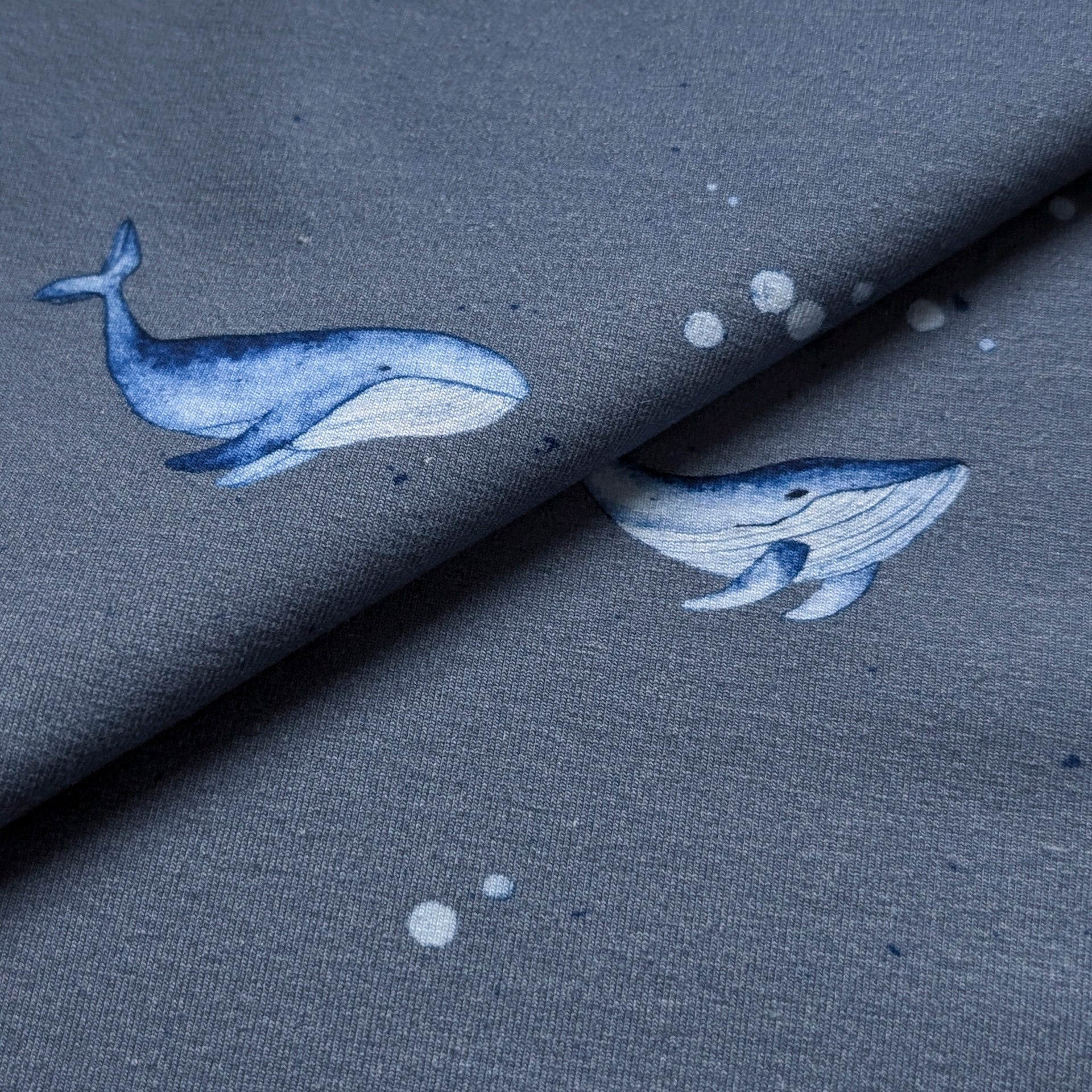 French Terry Wale blau