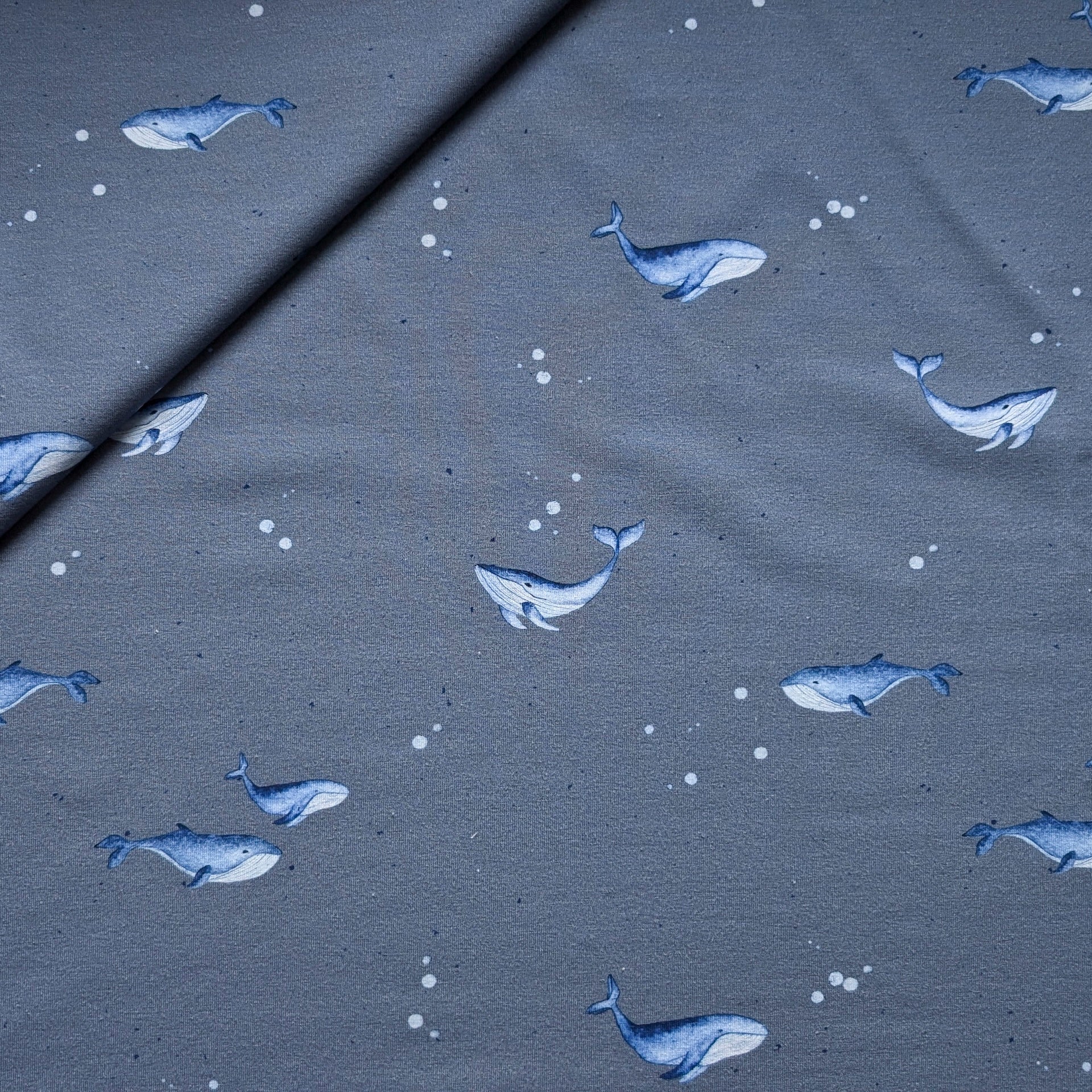 French Terry Wale blau