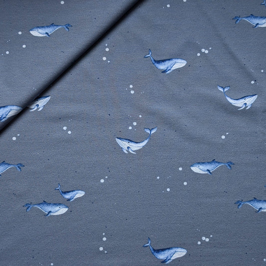 French Terry Wale blau