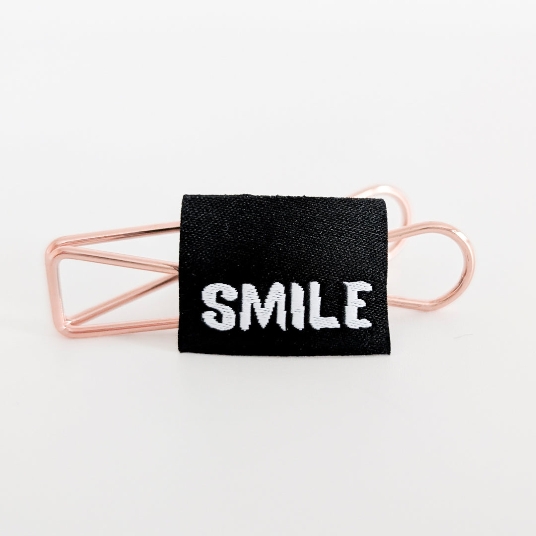 Weblabel schwarz "smile"