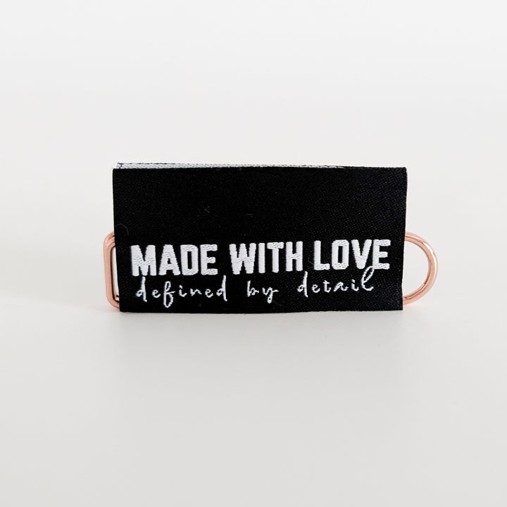 Weblabel schwarz "made with love"