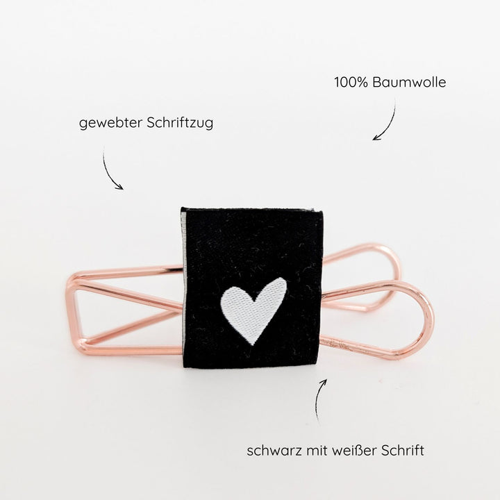 Weblabel schwarz "Herz"