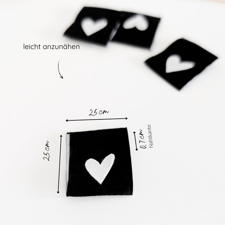 Weblabel schwarz "Herz"