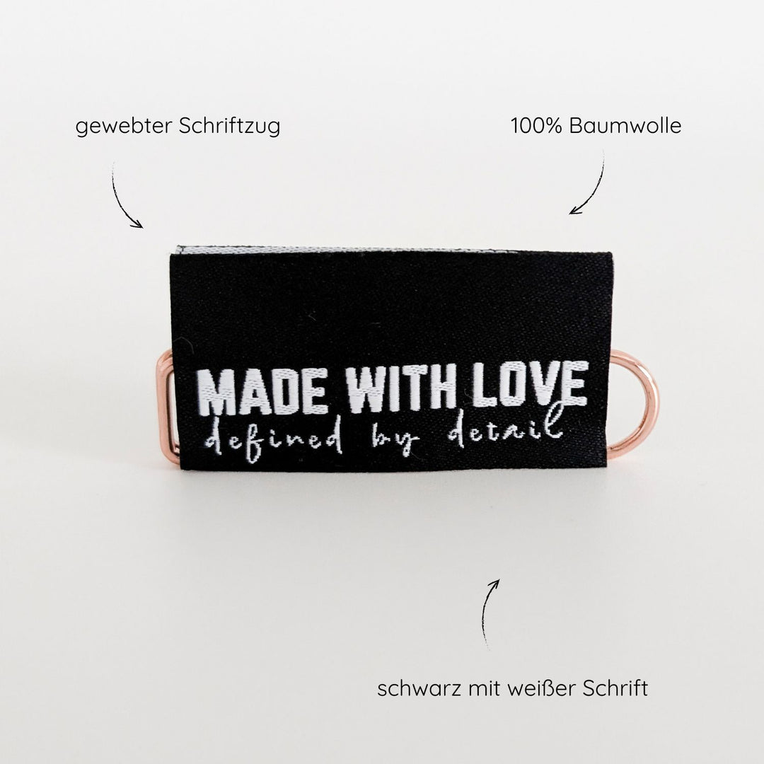 Weblabel schwarz "made with love"