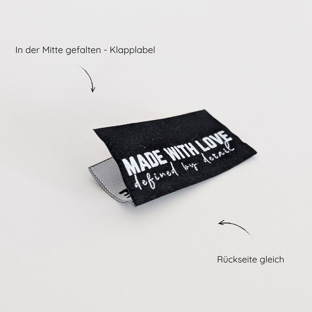 Weblabel schwarz "made with love"