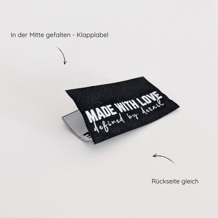 Weblabel schwarz "made with love"