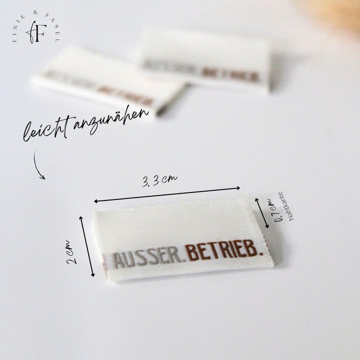 Weblabel cremeweiß "Außer Betrieb"