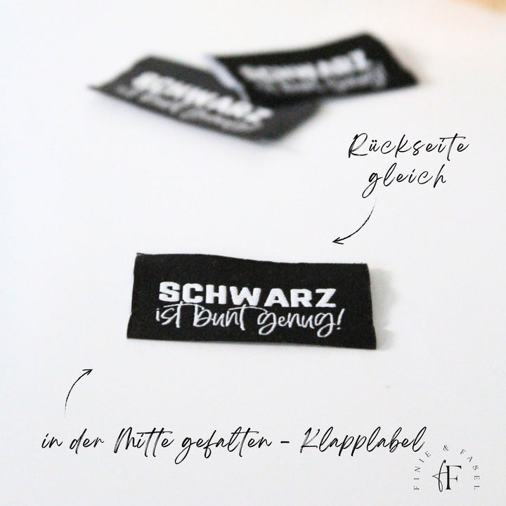 Weblabel schwarz "Schwarz ist bunt genug"