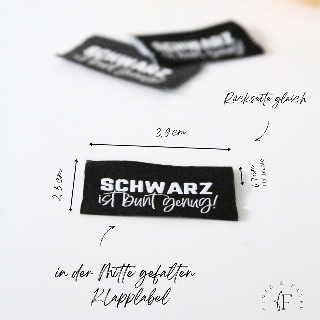 Weblabel schwarz "Schwarz ist bunt genug"