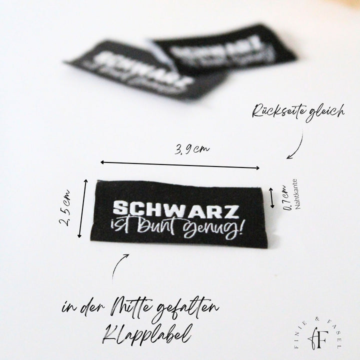 Weblabel schwarz "Schwarz ist bunt genug"