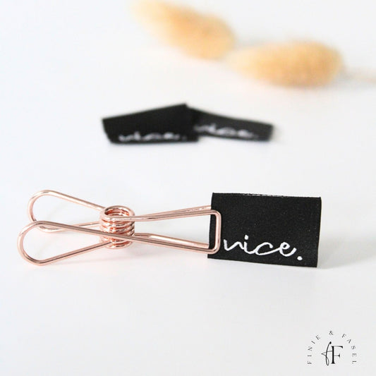 Weblabel schwarz "nice"