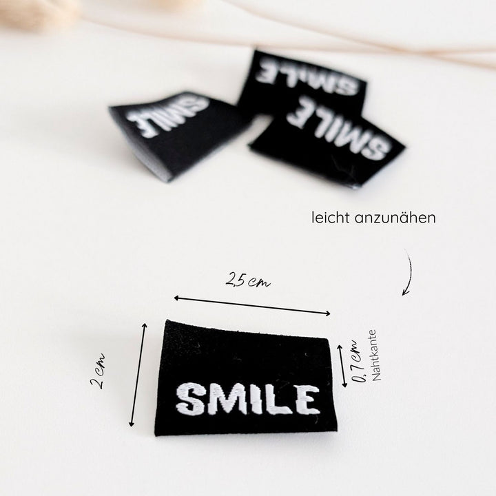 Weblabel schwarz "smile"