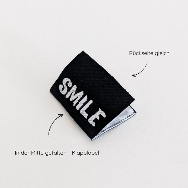 Weblabel schwarz "smile"