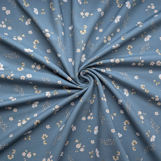 French Terry Wiesenblumen (blau)