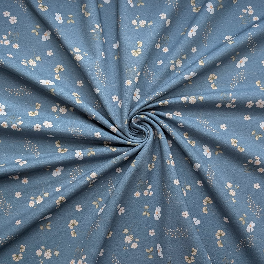 French Terry Wiesenblumen blau 0,4m