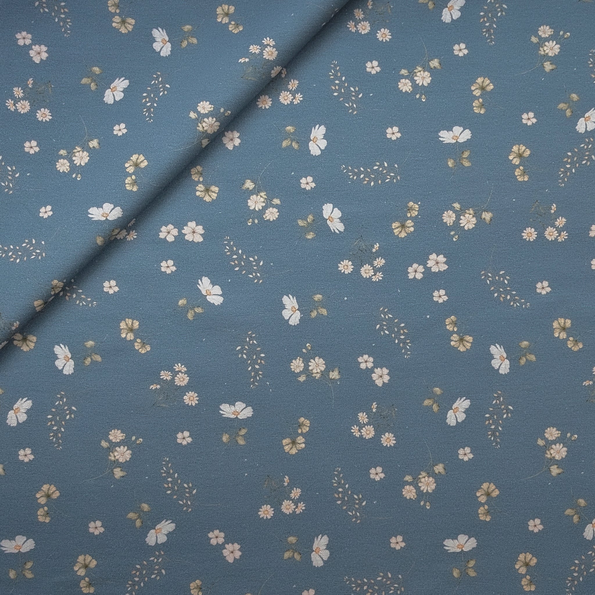 French Terry Wiesenblumen (blau)