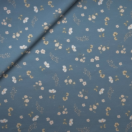 French Terry Wiesenblumen (blau)