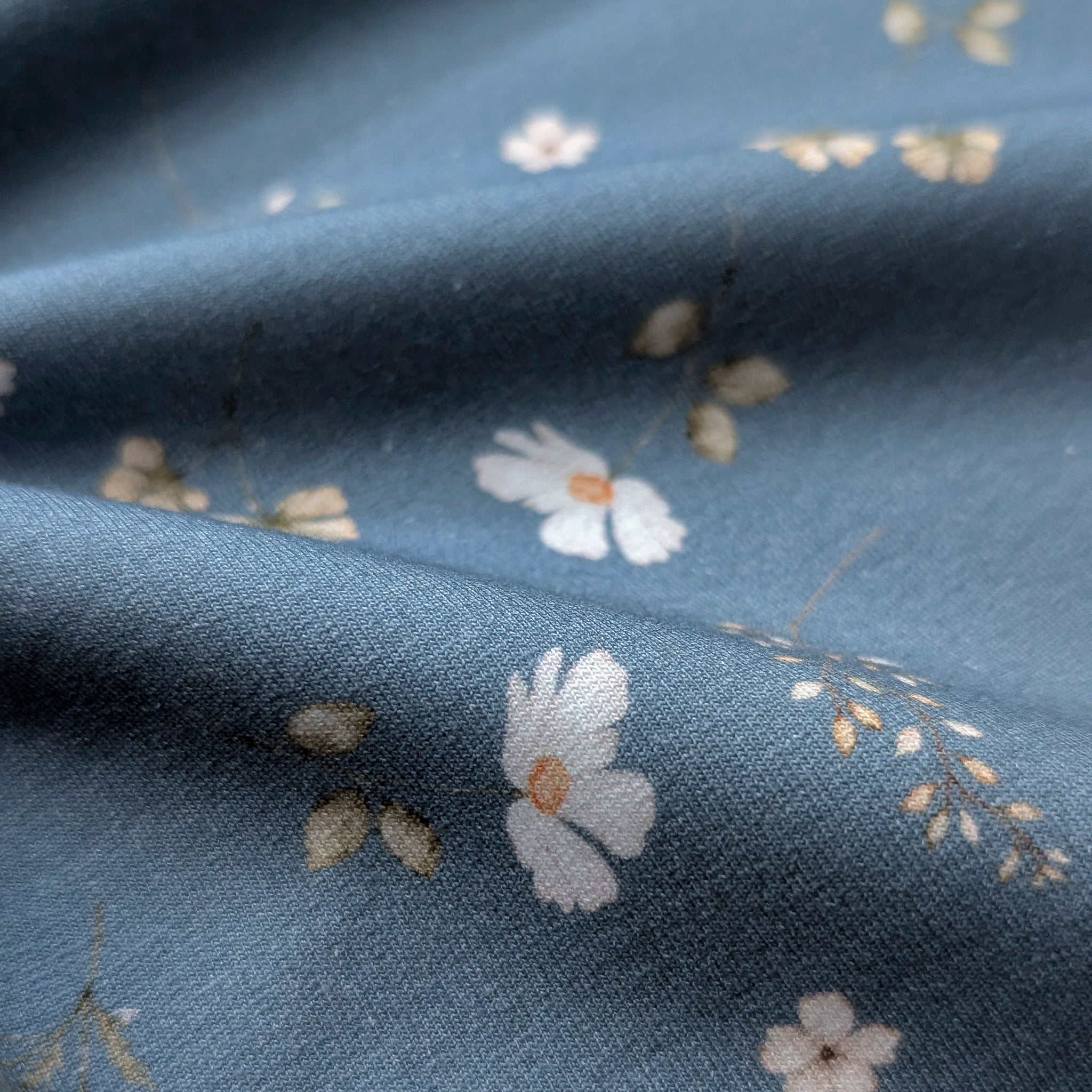 French Terry Wiesenblumen (blau)