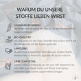 Bild in Galerie-Betrachter laden, Vorteile des Blumendackel blau Jerseys: weich, brillant bedruckt, waschbar bis 60 °C und formstabil – ideal für langlebige Kleidung
