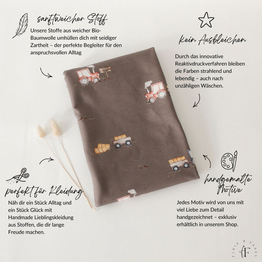 Produktinformation zu French Terry Treckerstoff – weich, farbecht und ideal für kleine Abenteurer