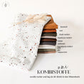 Bild in Galerie-Betrachter laden, French Terry Stoff „Chocolate Splash“ kombiniert mit Unistoffen in Erdtönen – ideal für Capsule Wardrobe & DIY-Projekte
