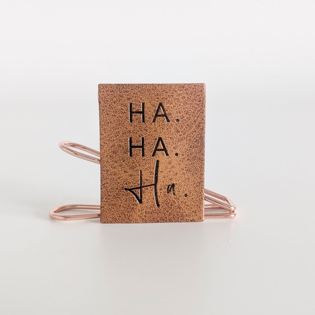 Kunstlederlabel "Hahaha"