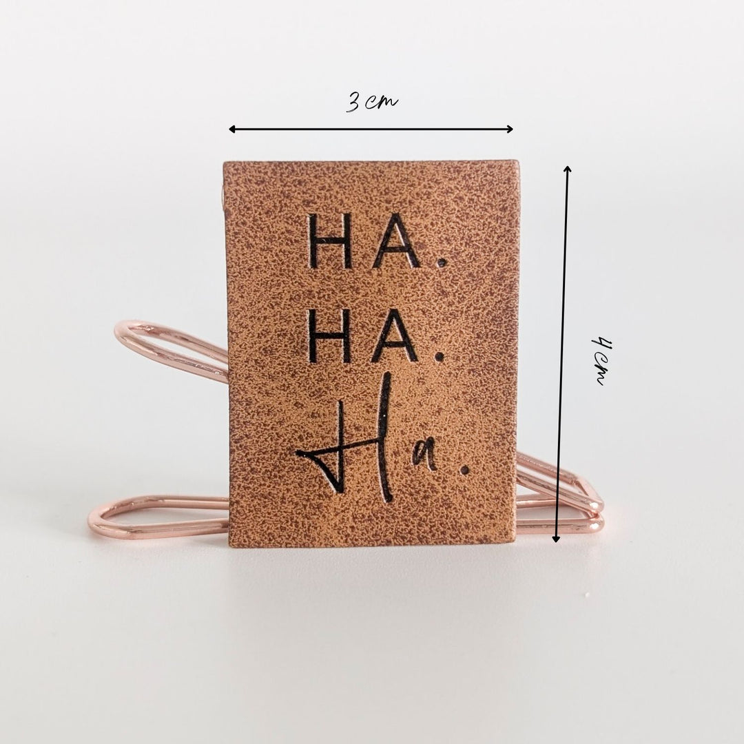 Kunstlederlabel "Hahaha"