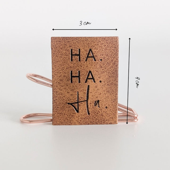 Kunstlederlabel "Hahaha"