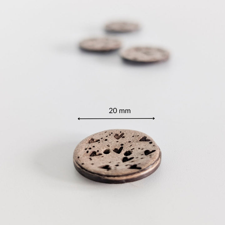 Kokosknopf 20mm Heart Konfetti