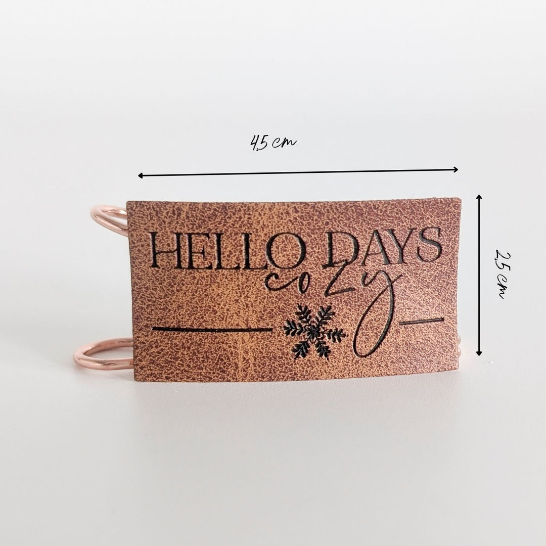 Kunstlederlabel "hello cozy days"