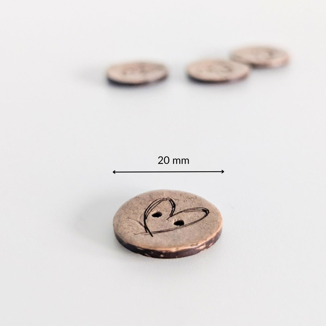 Kokosknopf 20mm Herz