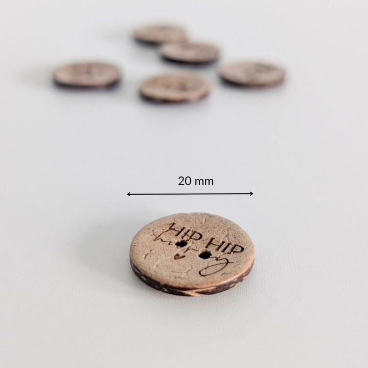 Kokosknopf 20mm Hip Hip Hooray