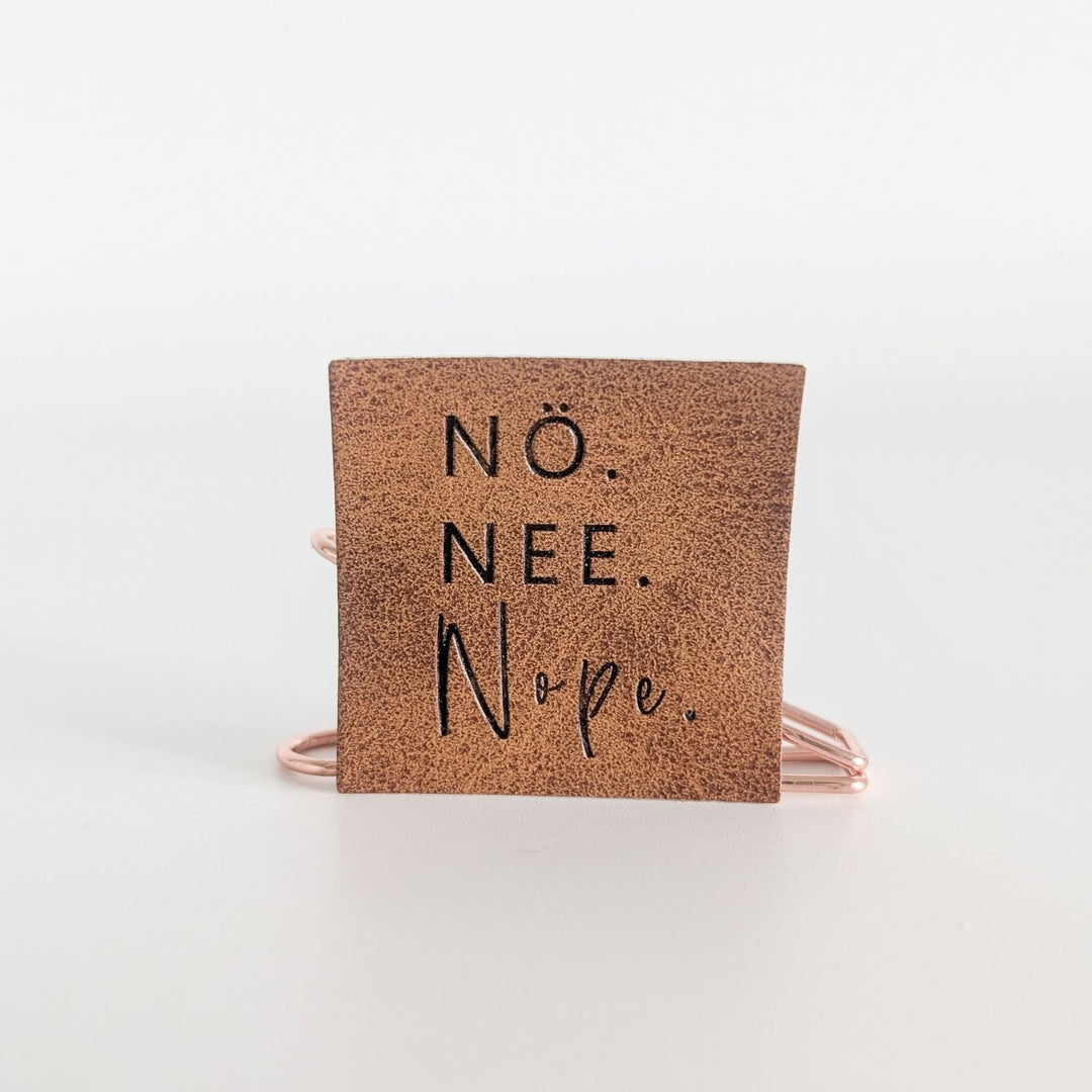 Kunstlederlabel "Nö Nee Nope"